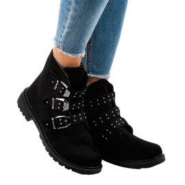 Crne gležnjače s ravnim gležnjačama s kopčom TL95-1 crna