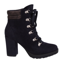 Tamnoplave drvene čizme 8992 Plave tamnoplava