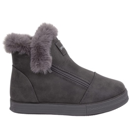 Sive tenisice do gležnja s krznom W19-29 Grey siva