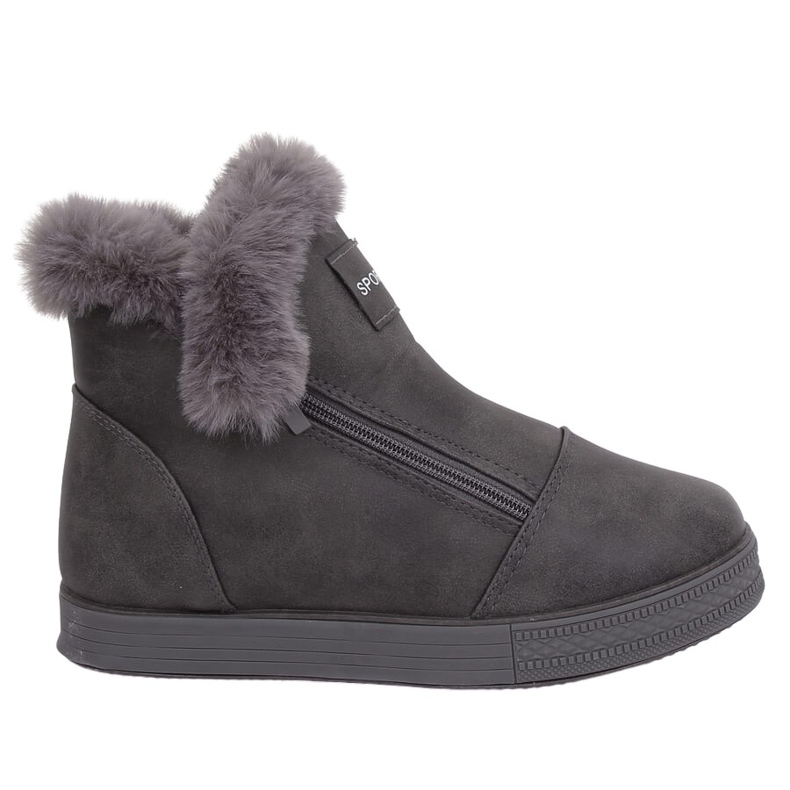 Sive tenisice do gležnja s krznom W19-29 Grey siva