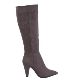 Siva Klasične visoke potpetice 8677 Siva