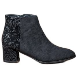 Filippo Čizme od antilopa s cvijećem crna