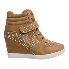 Tenisice Tenisice na klin čizme 3188 Khaki višebojan zelena