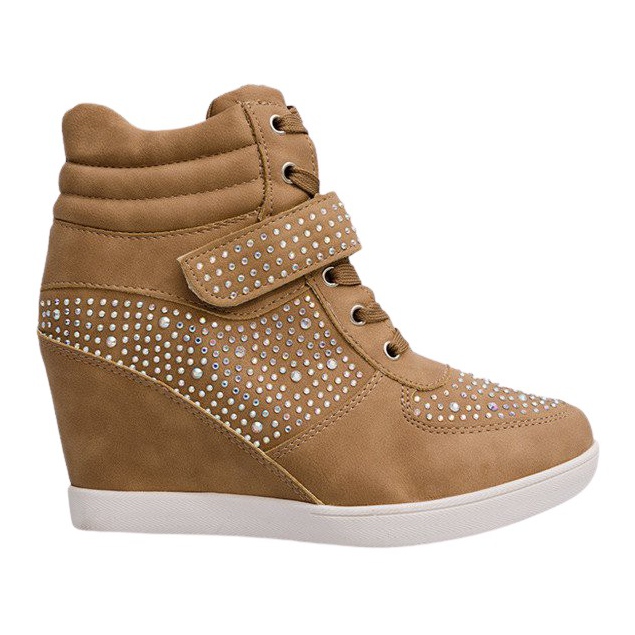 Tenisice Tenisice na klin čizme 3188 Khaki raznobojna zelena