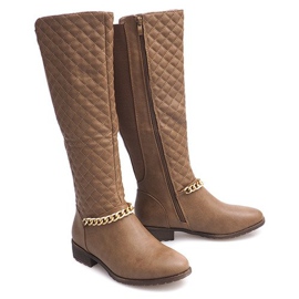 Prošivene tople čizme 16072 kaki višebojan zelena