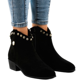 Crne čizme od antilopa ukrašene JH356 crna