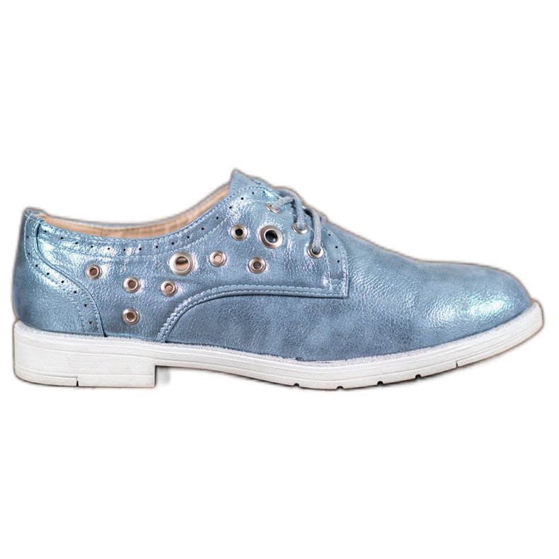 SHELOVET Vezane cipele s eko kožom plava