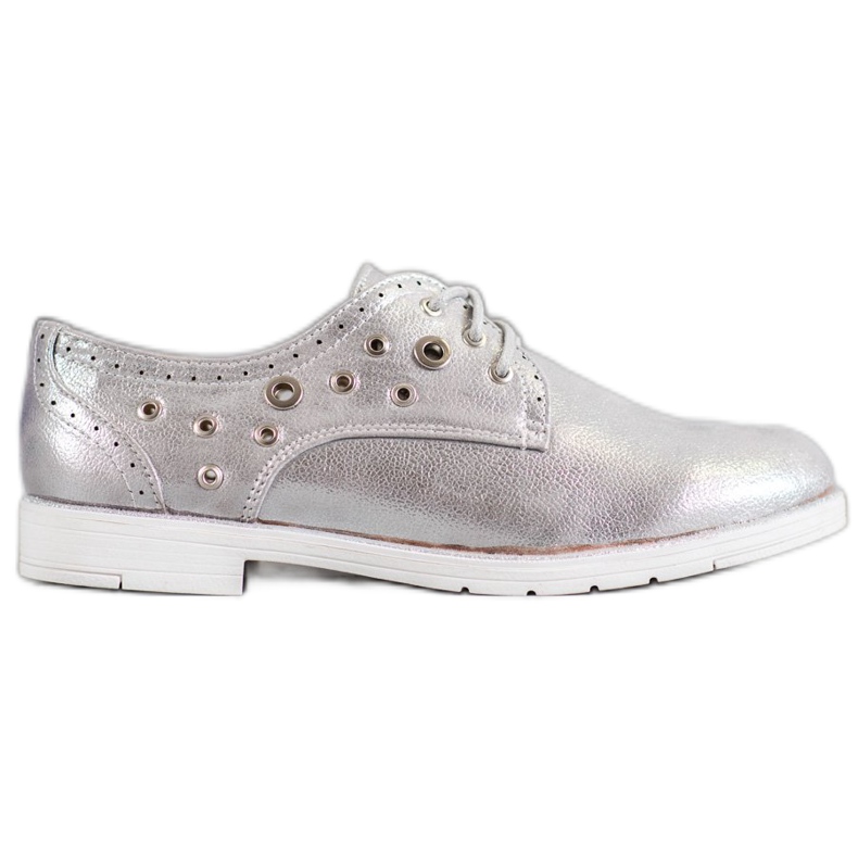 SHELOVET Vezane cipele s eko kožom siva