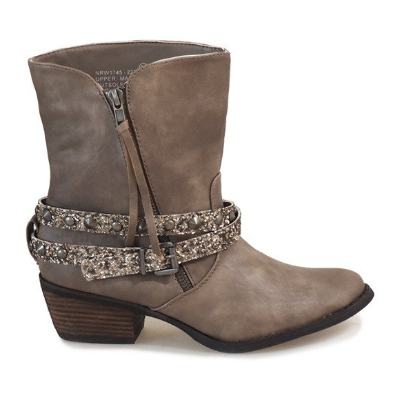 Bež kaubojske čizme NRW1745-277 siva