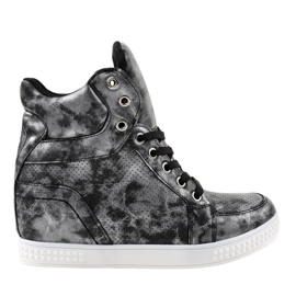 Crne tenisice s klinovima na vezanje ON001 crna