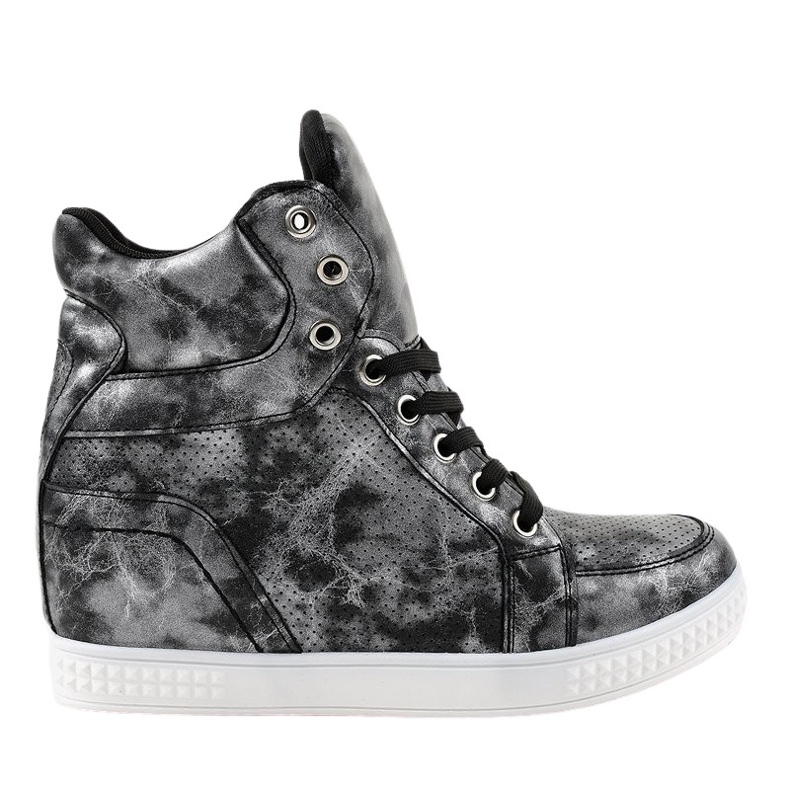 Crne tenisice s klinovima na vezanje ON001 crno