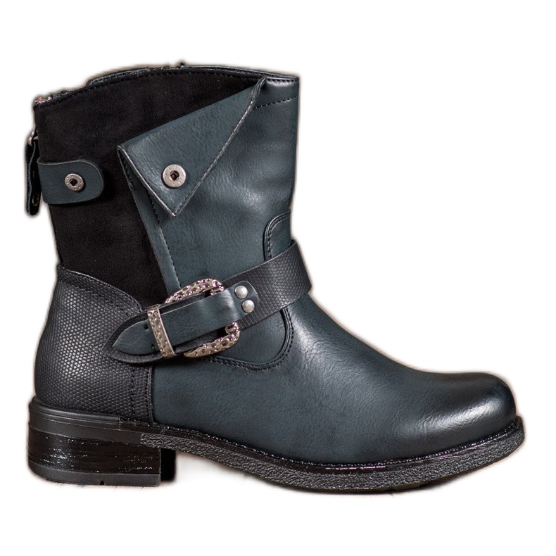 Super Me Čizme s ukrasnom kopčom crno raznobojna zelena