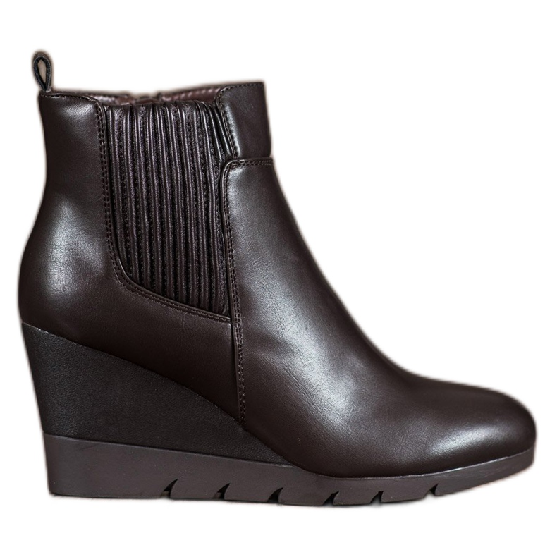 SHELOVET Čizme na klin smeđa