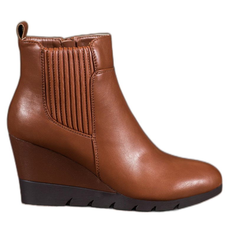 SHELOVET Čizme na klin smeđa