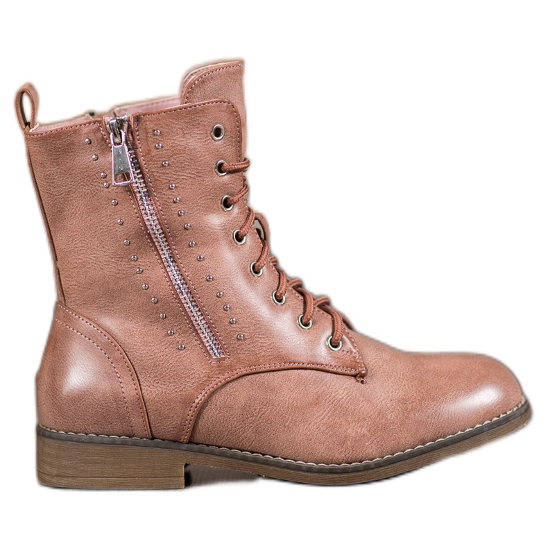 SHELOVET Čizme na vezanje smeđa