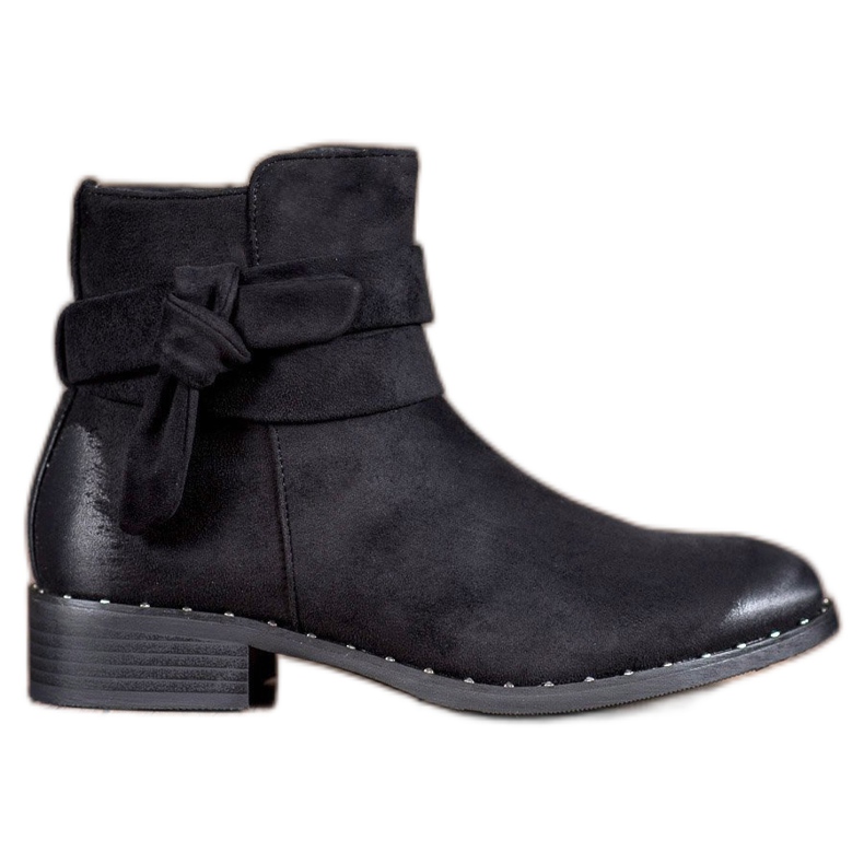 S. BARSKI Čizme od antilopa s mašnom crno