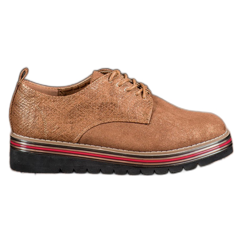 SHELOVET Cipele na platformi Snake Print smeđa