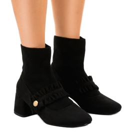 Crne velur pumpe na stupu JM8118Y crno