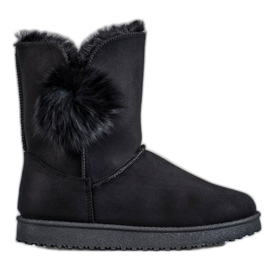 SHELOVET Mukluki s pomponom crna