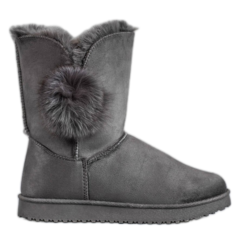 SHELOVET Mukluki s pomponom siva