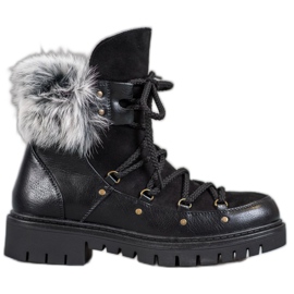 SHELOVET Ženske čizme na navlaku crna