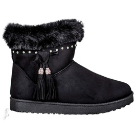 SHELOVET Mukluki sa kristalima crna