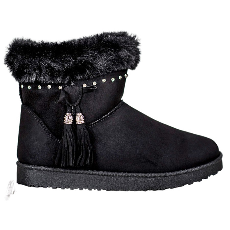 SHELOVET Mukluki sa kristalima crno