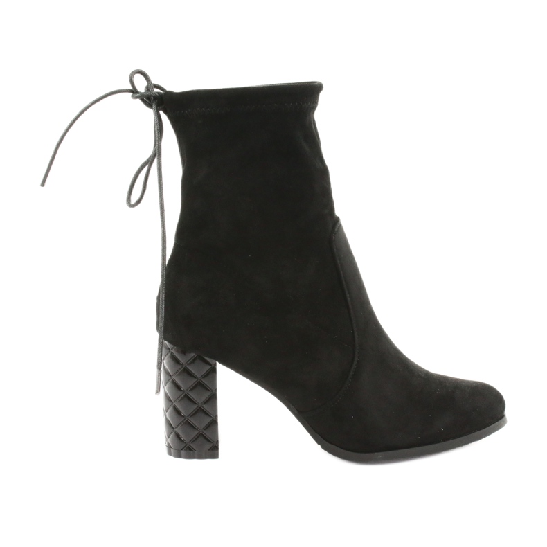 M.Daszyński Gležnjače od brušene kože s ukrasnom petom Daszyński 154 crne crno