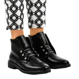 Crne ženske ravne čizme YF0535 crna