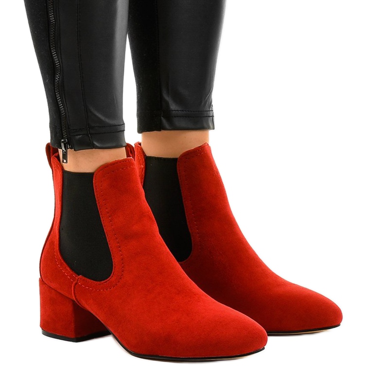 Crvene gležnjače s elastikom 8012-PA crvena