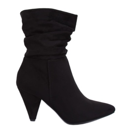 Crne čizme s visokim potpeticama F027 Crna