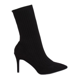 Čizme s gornjim dijelom za čarape T5033 Crna