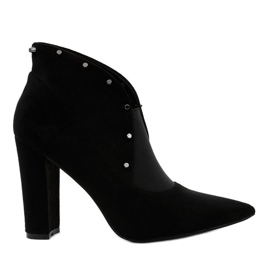 Crne čizme do gležnja s elastičnom trakom N2AX1629 crna