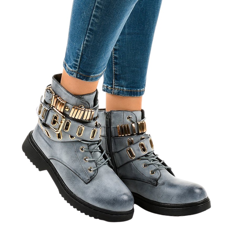 Plave ravne izolirane čizme B2878-KB plava