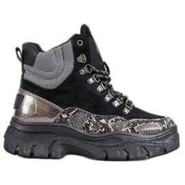 Čizme VICES na vezanje crna