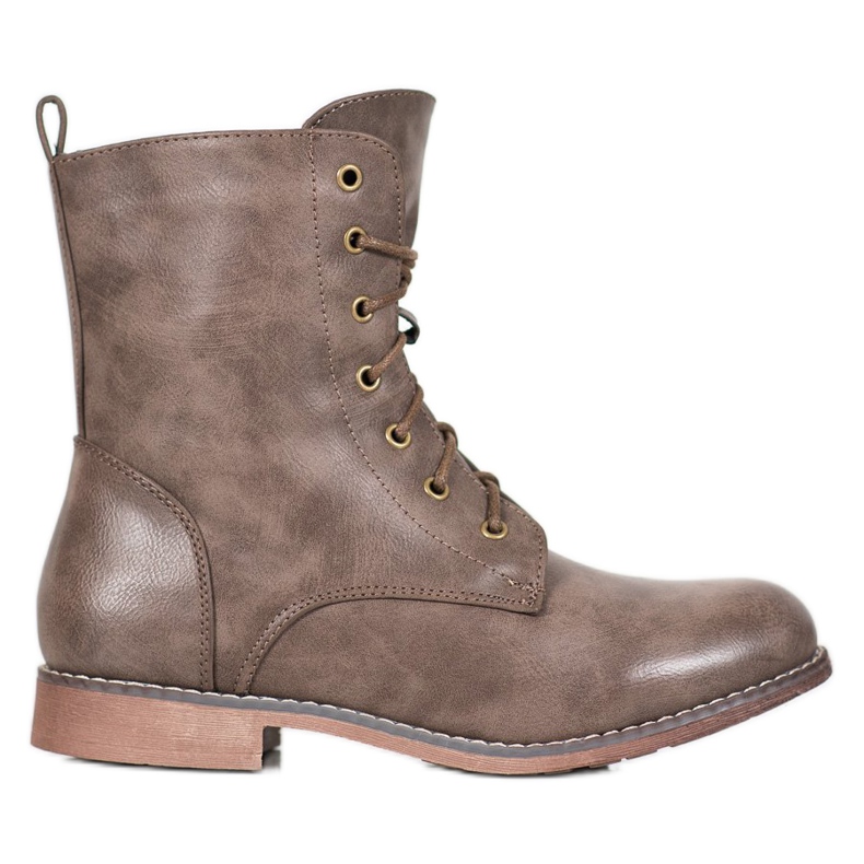 Super Me Visoke čizme s eko kožom smeđa