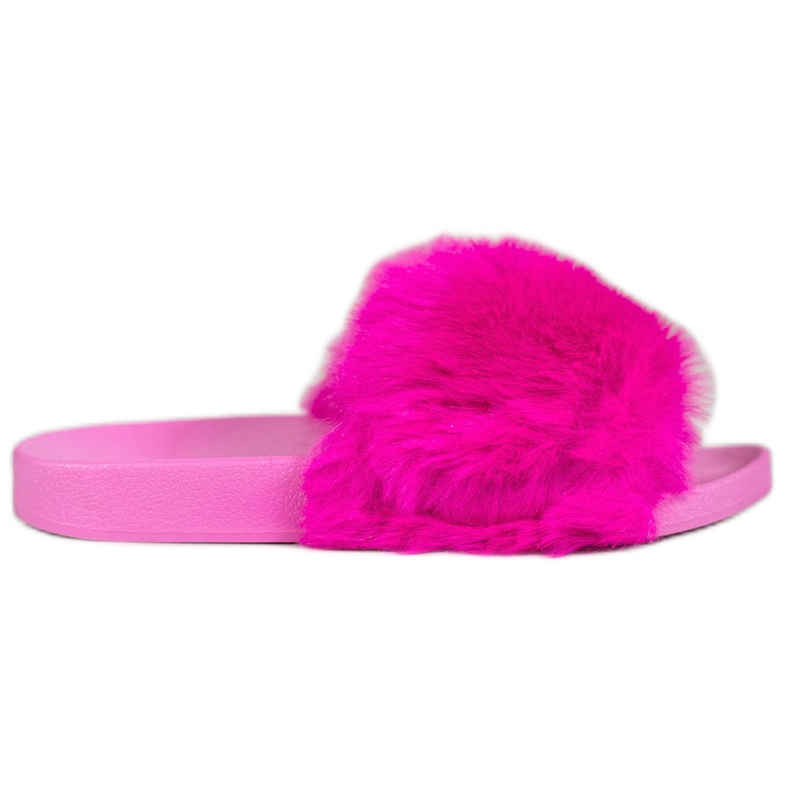 Bona Papuče s krznom ružičasta