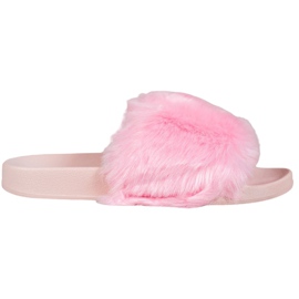 Bona Papuče s krznom ružičasta
