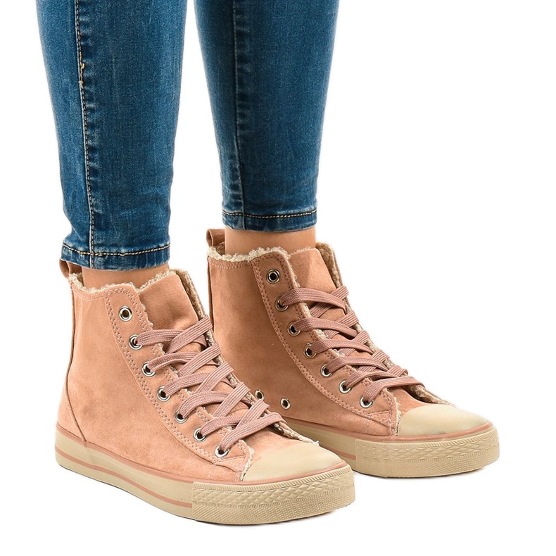 Ružičaste izolirane tenisice T-040 crno