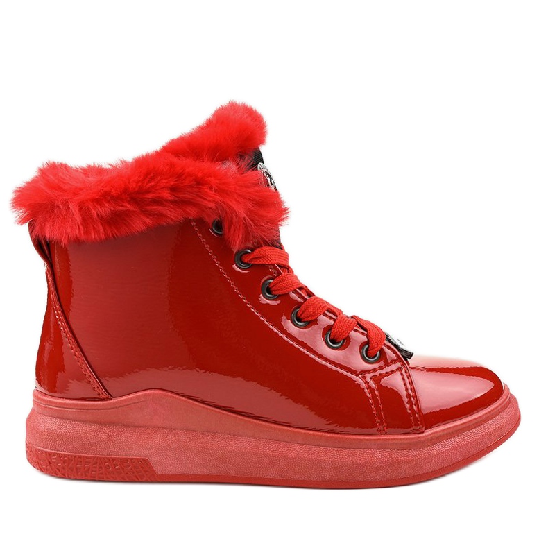 Lakirane tople crvene tenisice TL135-10 crvena