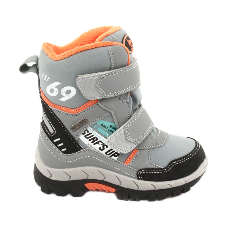 Čizme American Club sa sivom membranom RL34 crno naranča siva