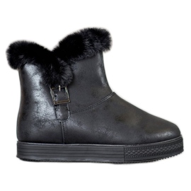 SHELOVET Čizme s patentnim zatvaračem crna