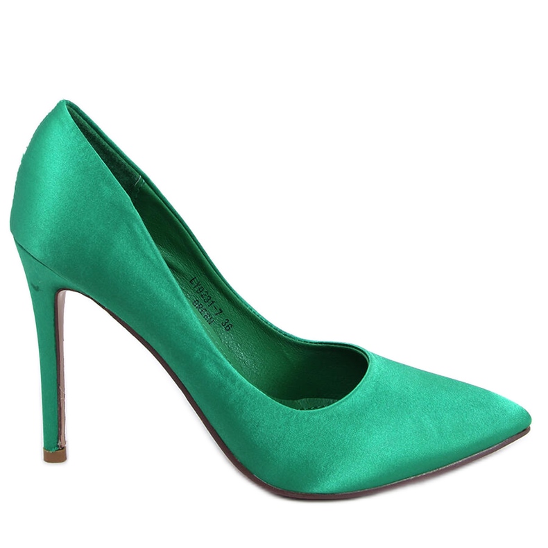 BM Ženske satenske štikle TALIA BLACK zelena