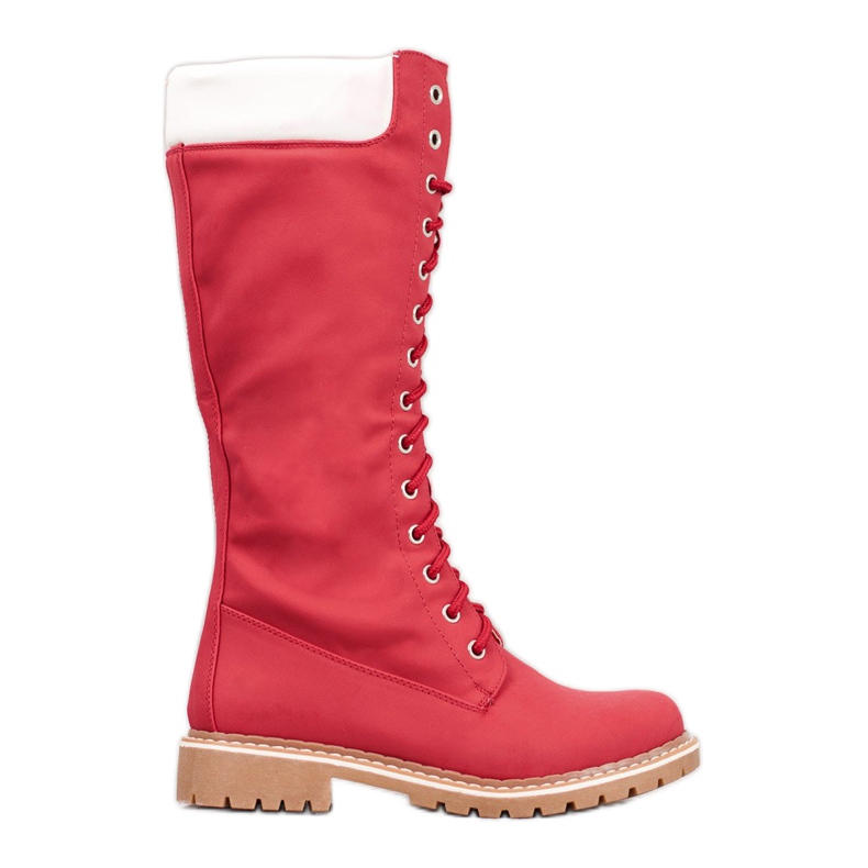 Seastar Tople čizme na vezanje crvena