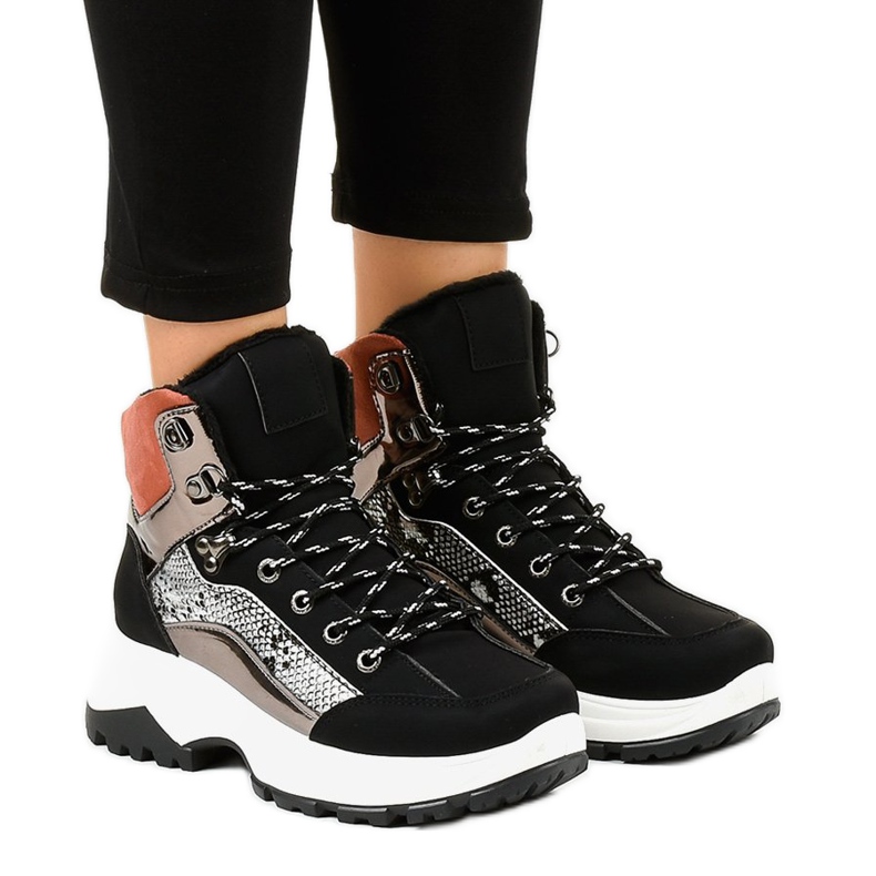 Crne ženske izolirane tenisice F-19208-1 crno raznobojna