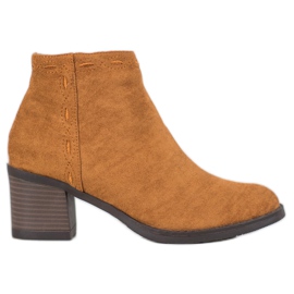 Kylie Camel Booties On A Post smeđa
