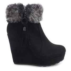 Čizme na klin 58-385 crne crno