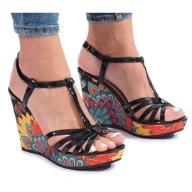 Crne sandale na klin Ibrahim crno