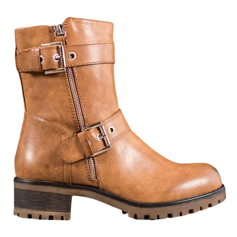 SHELOVET Radnici s ukrašenim patentnim zatvaračem smeđa