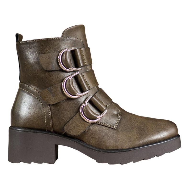 Queentina Čizme od masline na platformi zelena